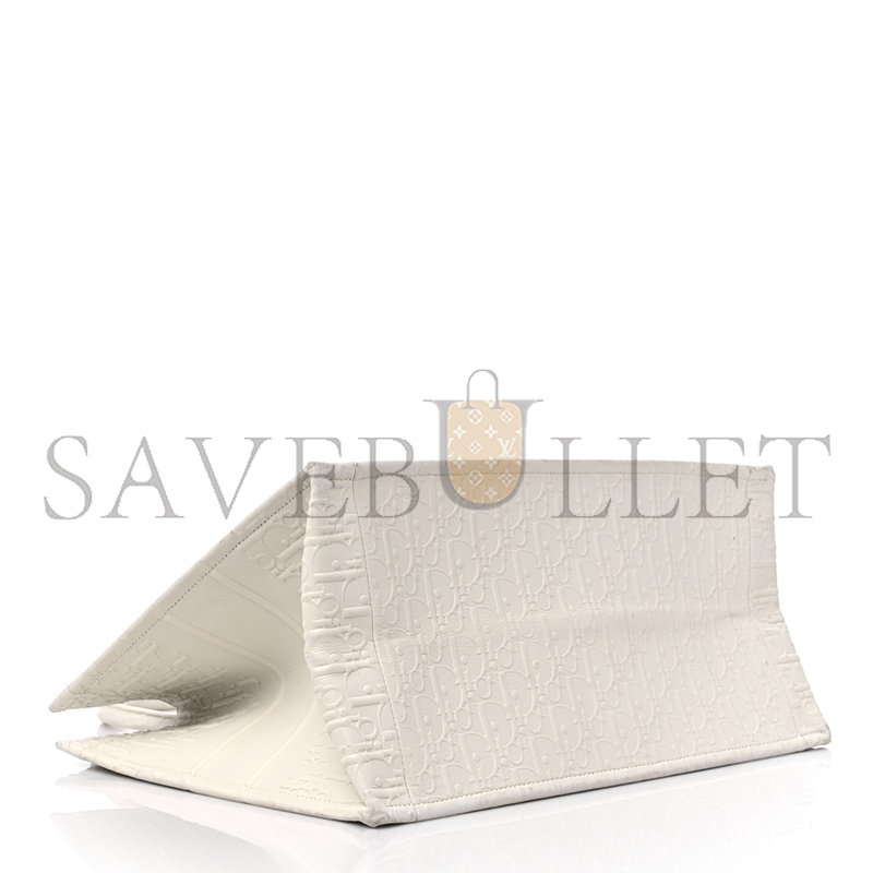 D*or oblique calfskin embossed medium book tote ivory (36*27*17.1cm)